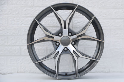 E531 Gunmetal Machined Face 19in Staggered Set 8.5 ET35 / 9.5 ET35 5x112 (4 Wheels)