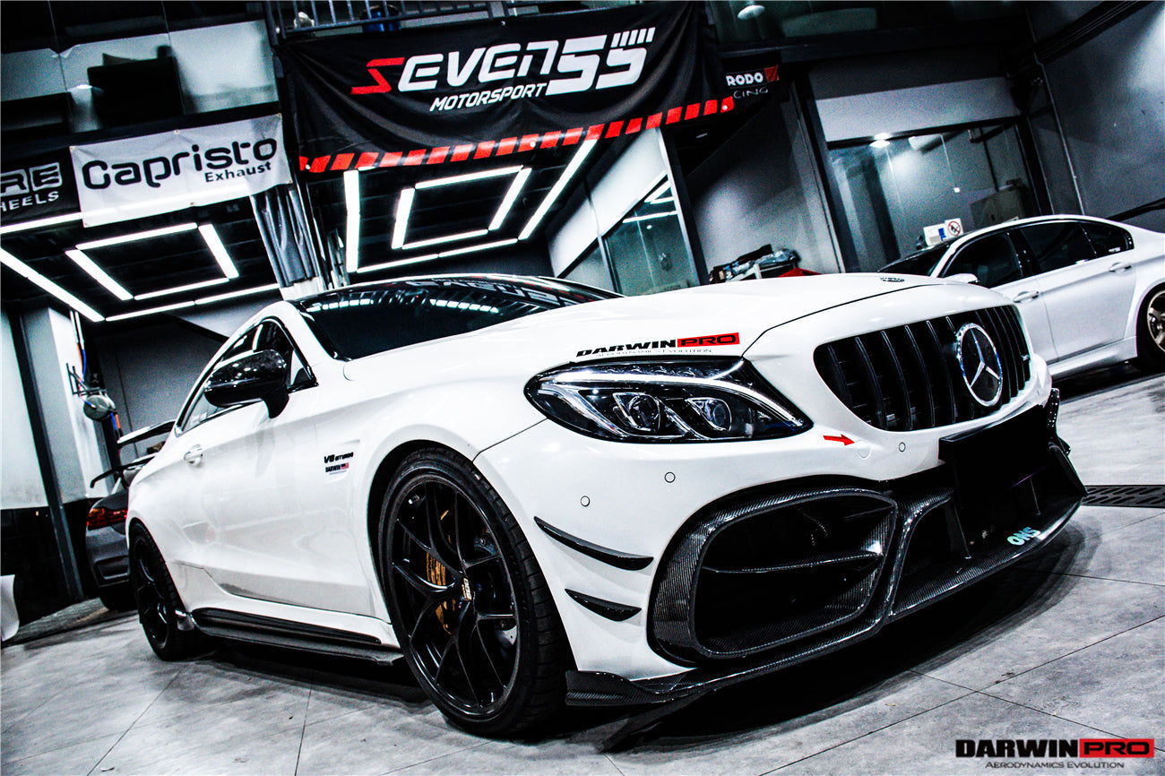 2015-2021 Mercedes Benz W205 C63/S AMG Coupe IMP Performance Partial Carbon Fiber Front Bumper - DarwinPRO Aerodynamics