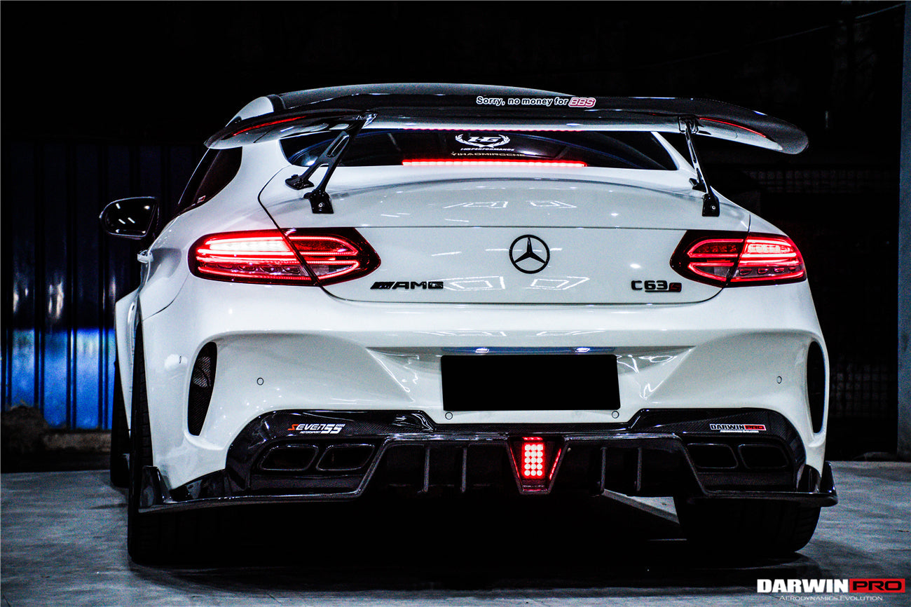 2015-2018 Mercedes Benz C-Class Coupe IMP Performance Partial Carbon Fiber Rear Bumper - DarwinPRO Aerodynamics