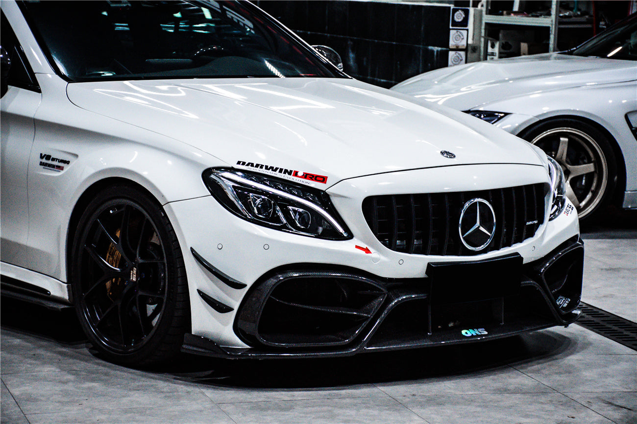 2015-2021 Mercedes Benz W205 C63/S AMG Coupe IMP Performance Partial Carbon Fiber Front Bumper - DarwinPRO Aerodynamics