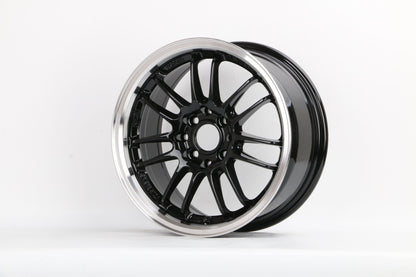 E560 Black Machined Lip 15x7.0 ET35 4.100.114 - Square Set (4 Wheels)