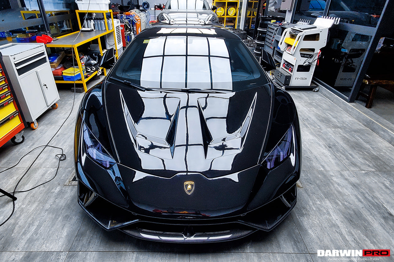 2015-2021 Lamborghini Huracan LP610/LP580/EVO BKSS Style Carbon Fiber Hood - DarwinPRO Aerodynamics