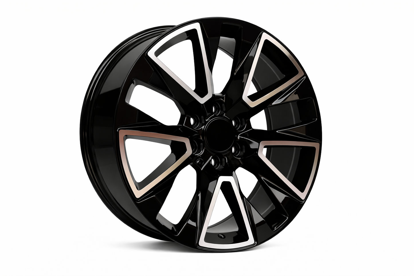 E574 Black Machined Face 22x9 ET24 6.139 – (Square Set of 4)