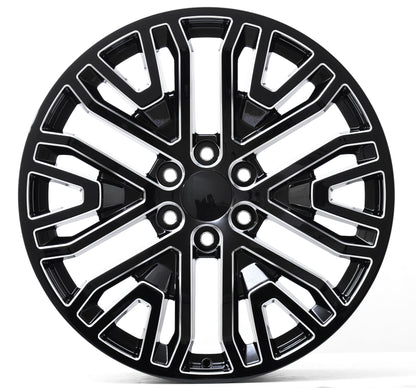 E580 Gloss Black Milled 22x9.0 ET28 6.139 - Square Set (4 Wheels)