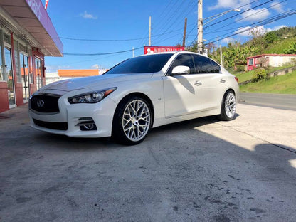 20" Aodhan AFF9 Gloss Silver Machined Face 5x120 ( Staggered Setup ) ( Set of 4 )