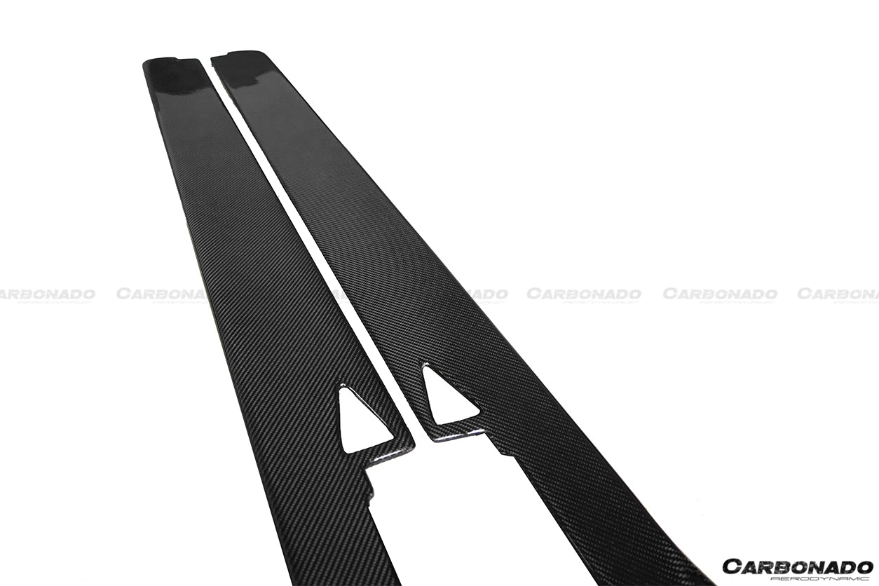 2010-2015 Ferrari 458 Coupe/Spyder AV Style Carbon Fiber Side Skirts Under Board - Carbonado