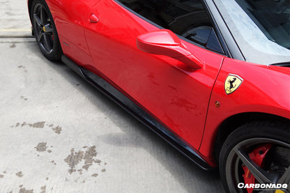 2010-2015 Ferrari 458 Coupe/Spyder AV Style Carbon Fiber Side Skirts Under Board - Carbonado
