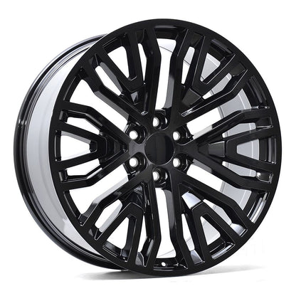 E580 Gloss Black 22x9.0 ET28 6.139 - Square Set (4 Wheels)