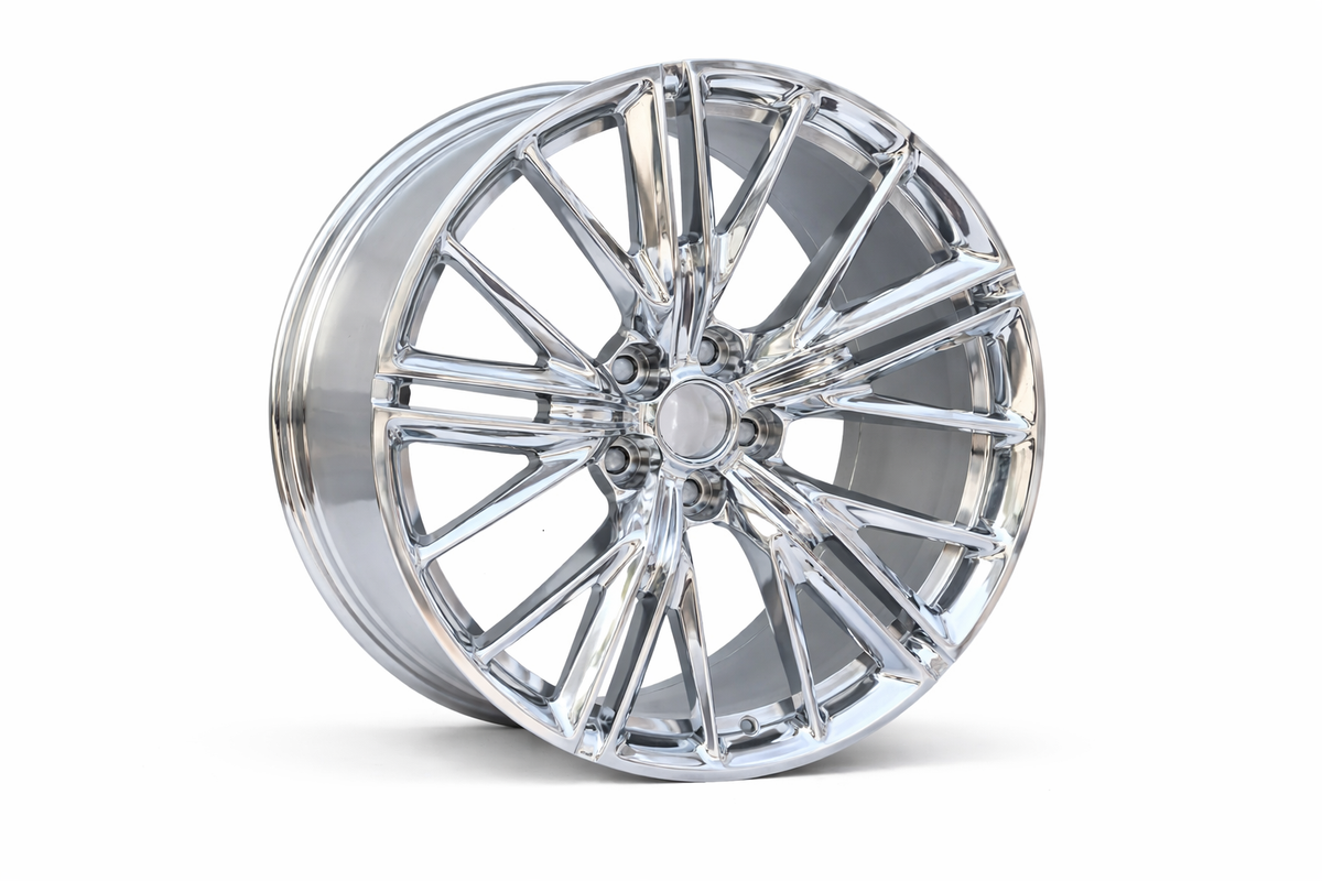 E596 Chrome 20x10 ET23 / 20x11 ET43 5x120 — Staggered Set of 4