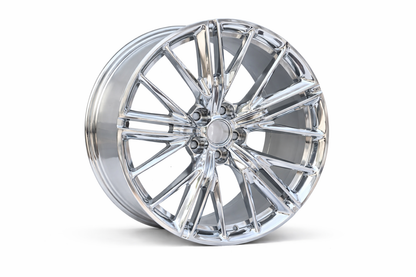 E596 Chrome 20x10 ET23 / 20x11 ET43 5x120 — Staggered Set of 4