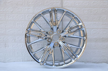 E596 Chrome 20x10 ET23 / 20x11 ET43 5x120 — Staggered Set of 4