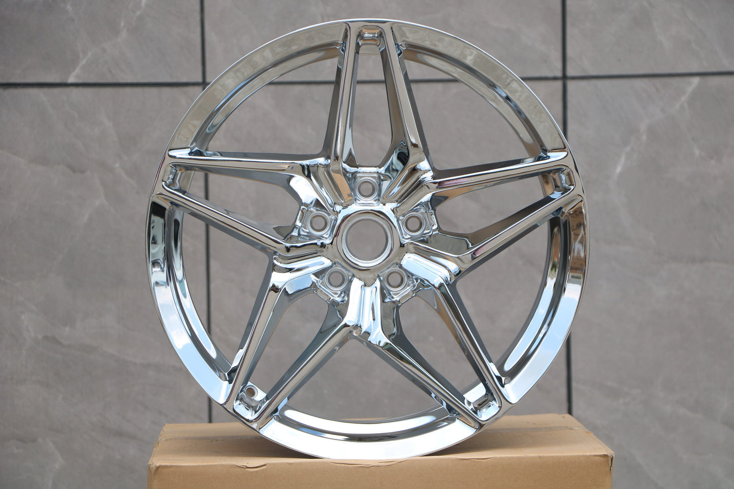 E599 Chrome 19x9.5 ET50 5.120 - Square Set (4 Wheels)