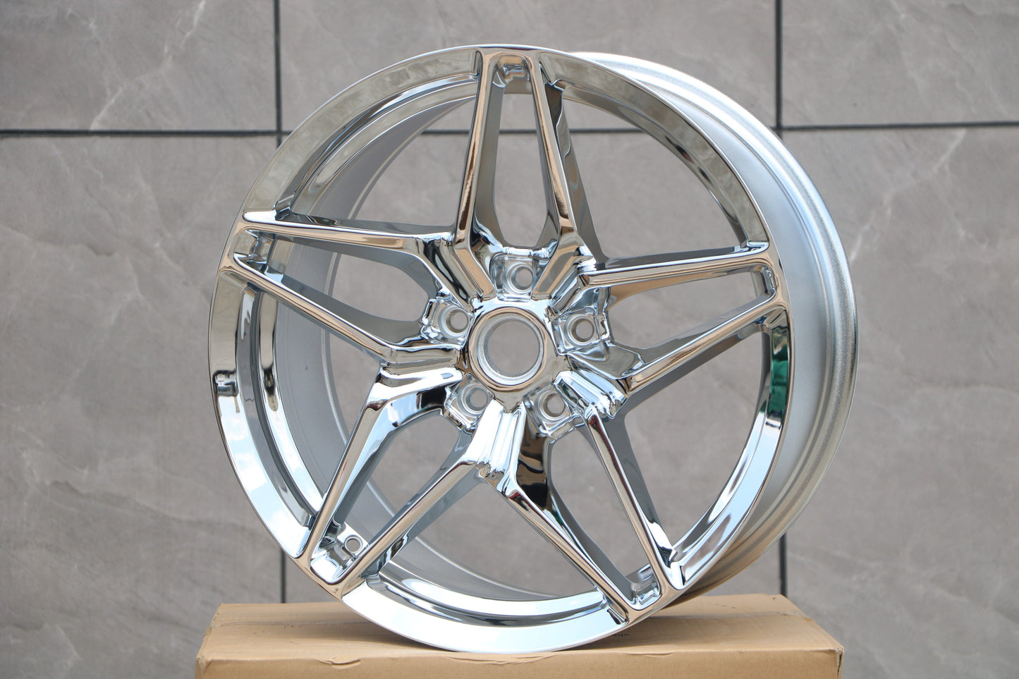 E599 Chrome 19x9.5 ET50 5.120 - Square Set (4 Wheels)
