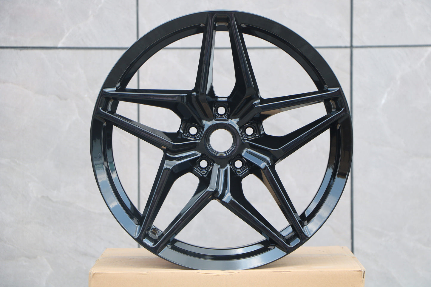 E599 Gloss Black 19x9.5 ET50 5.120 - Square Set (4 Wheels)
