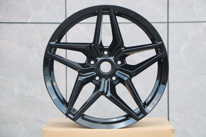 E599 Gloss Black 20x11 ET73 5x120 – (Square Set of 4)