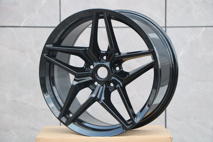 E599 Gloss Black 20x11 ET73 5x120 – (Square Set of 4)