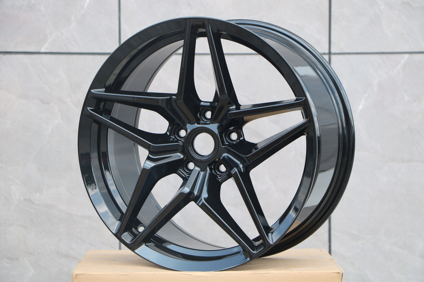 E599 Gloss Black 19x9.5 ET50 5.120 - Square Set (4 Wheels)