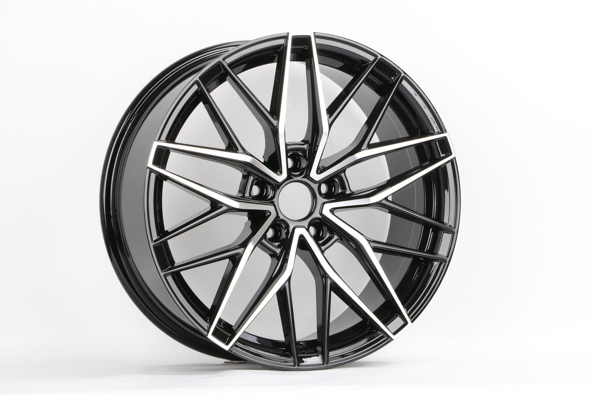 E1513 Black Machined Face 18x8 5x114.3 Square Wheels ET35 – Set of 4