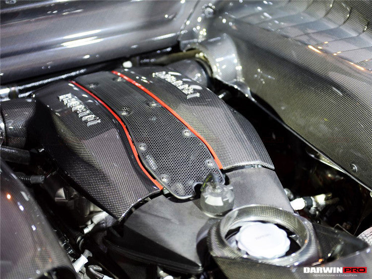 2015-2020 Ferrari 488 GTB/Spyder Dry Carbon Fiber Engine Cover Replacement - DarwinPRO Aerodynamics