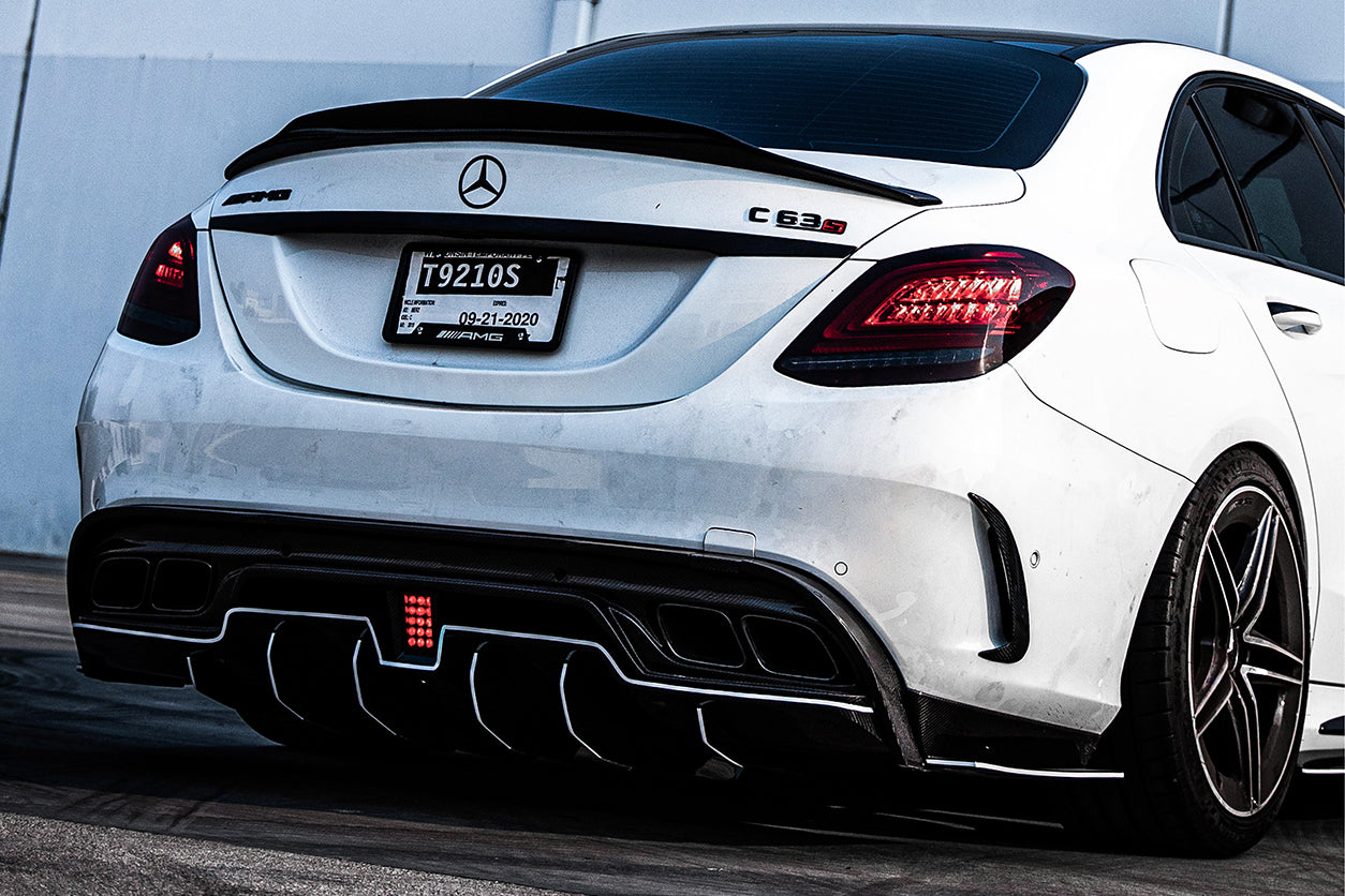 2015-2021 Mercedes Benz W205 C63/S AMG Sedan IMP Performance Carbon Fiber Rear Diffuser w/ Caps - DarwinPRO Aerodynamics