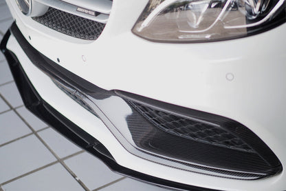 2015-2021 Mercedes Benz W205 C63/S AMG Carbon Fiber Front Bumper Trim Set (4pcs) - DarwinPRO Aerodynamics