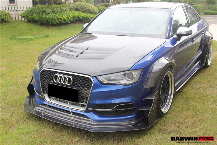 2013-2016 Audi S3/ A3 Sline Sedan BKSS Style Front Lip with Under Board - DarwinPRO Aerodynamics