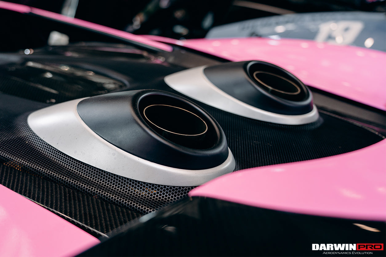 2015-2020 McLaren 540C/570S/570GT 600LT-Style Partial Carbon Fiber Rear Bumper with Diffuser  and Trunk Spoiler and Engine Trunk and Exhaust - DarwinPRO Aerodynamics
