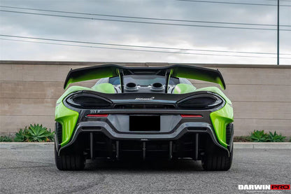 2015-2020 McLaren 540C/570S/570GT 600LT-Style Partial Carbon Fiber Rear Bumper with Diffuser  and Trunk Spoiler and Engine Trunk and Exhaust - DarwinPRO Aerodynamics