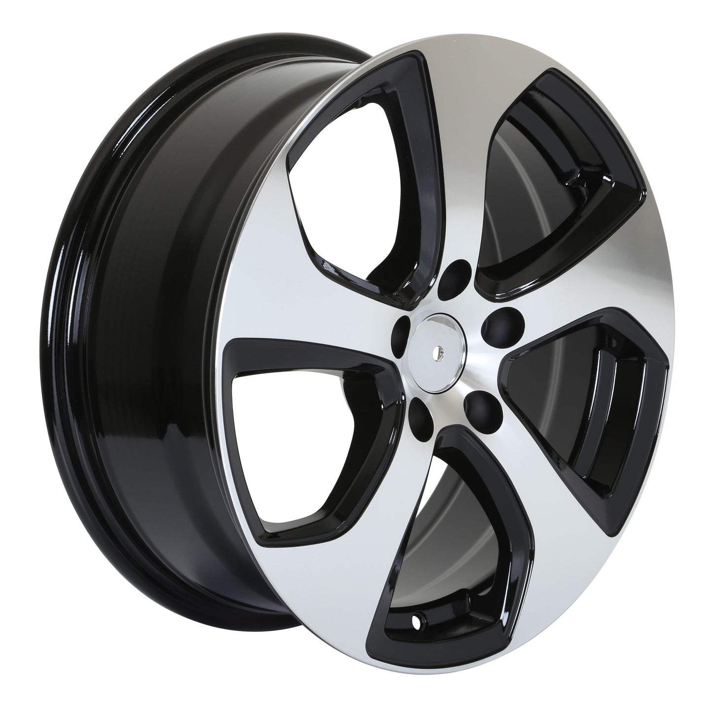 E602 Black Machined Face 17x7.0 ET45 5x112 - Square Set (4 Wheels)