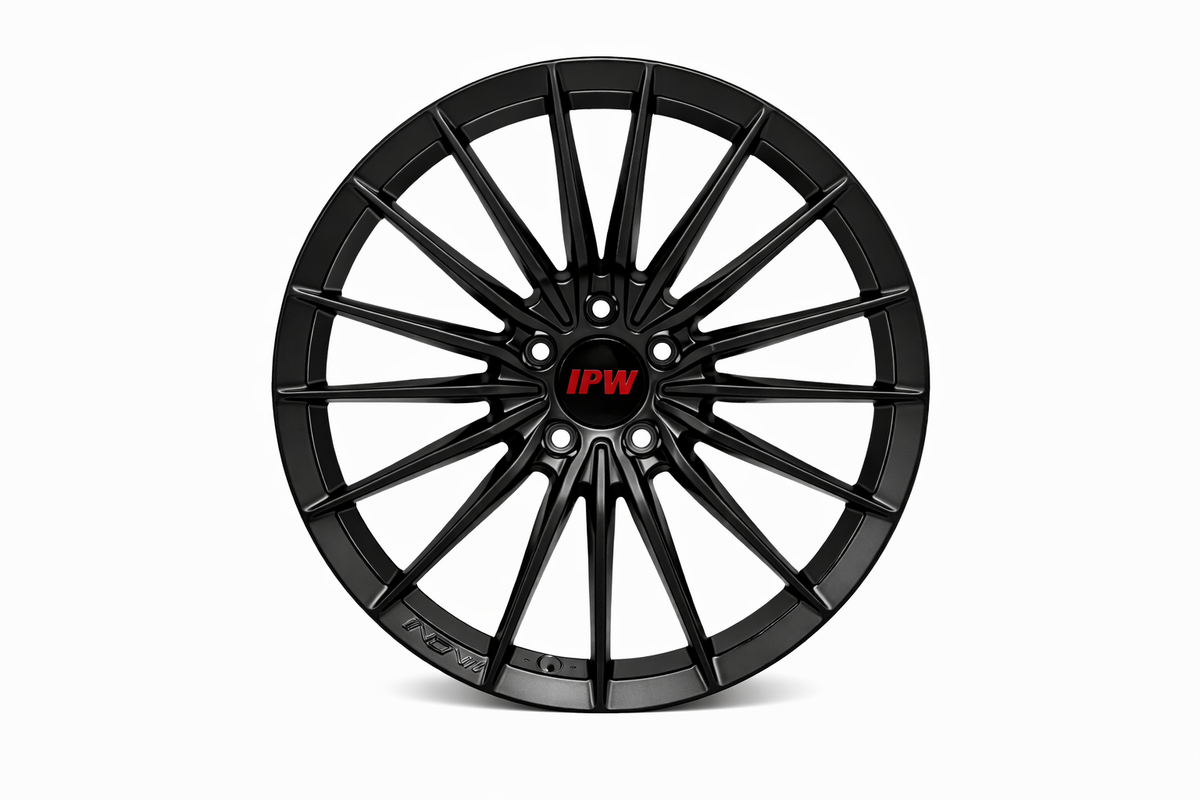 E090 Satin Black 19x8.5 ET35 5x112 - Square Set (4 Wheels)
