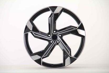 E611 Black Machined Face 22x10 ET25 5x112 – (Square Set of 4)