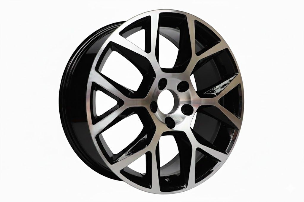 E640 Black Machined Face 18x7.5 ET45 5x112 – (Square Set of 4)