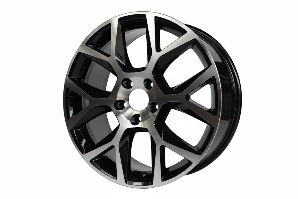 E640 Black Machined Face 18x7.5 ET45 5x112 – (Square Set of 4)