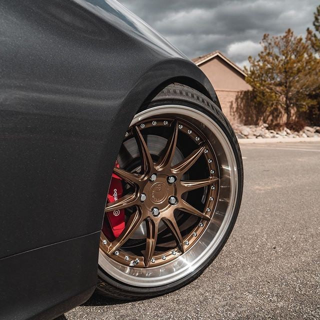 Aodhan DS07 Bronze w/Machined Lip - 18x8.5 +35 / 18x9.5 +35 5x100 (Staggered Set of 4)
