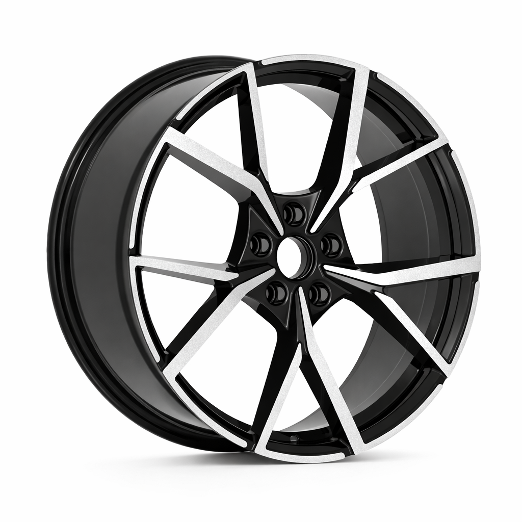 E1400 Black Machined Face 20x8.5 ET35 5x112 – (Square Set of 4)