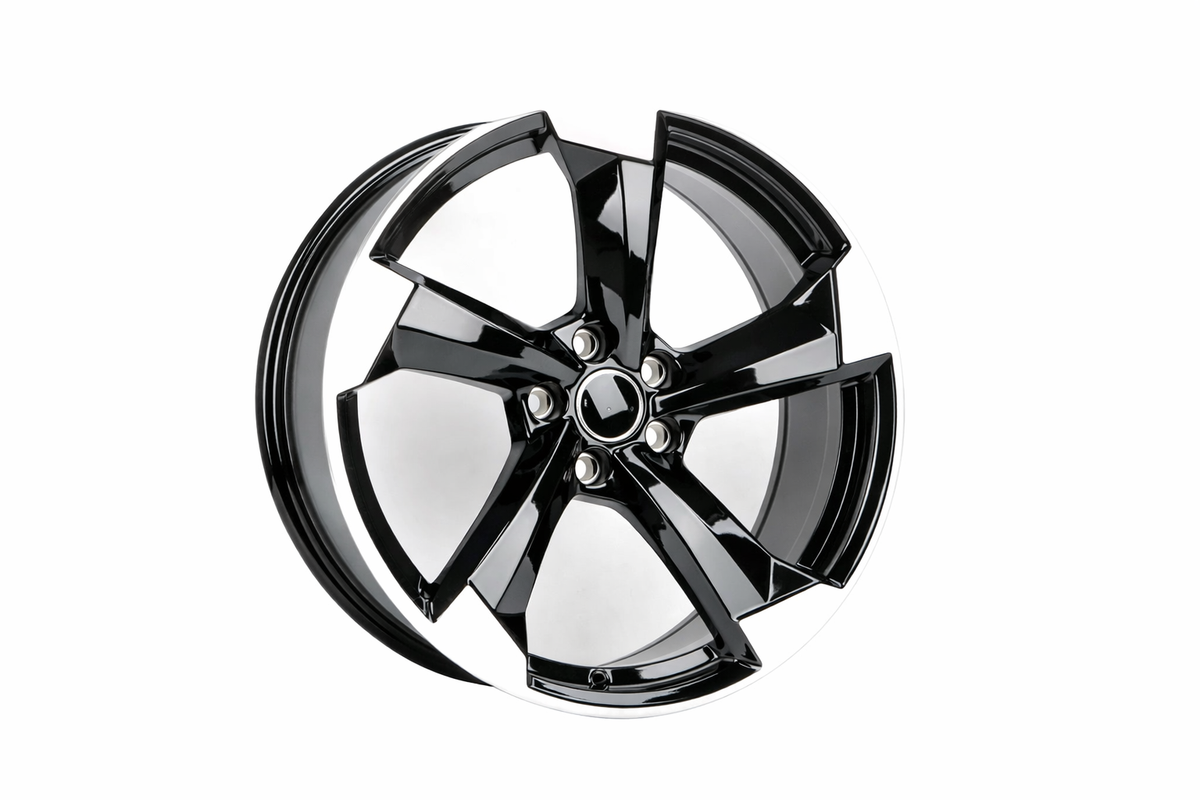 E674 Black Machined Face 17x7.5 5x112 Square Wheels ET35 – Set of 4