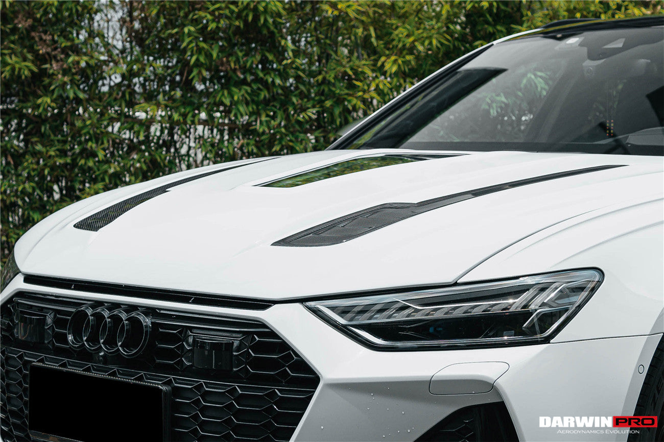 2019-2023 Audi RS6 Avant C8 IMP Performance Partial Carbon Fiber Hood - DarwinPRO Aerodynamics