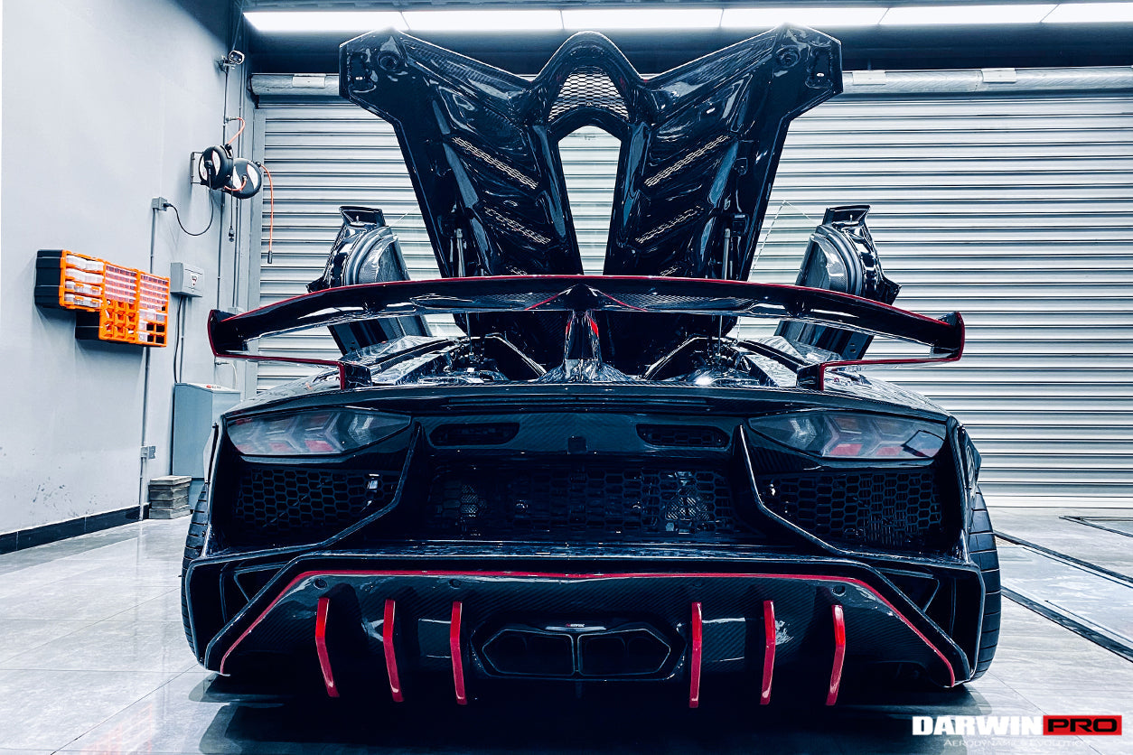 2011-2016 Lamborghini Aventador LP700 Roadster SV-BKSSII Style Engine Hood And Wing - DarwinPRO Aerodynamics