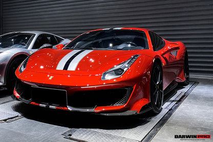 2018-2022 Ferrari 488 Pista Partial Carbon Fiber Front Bumper - DarwinPRO Aerodynamics