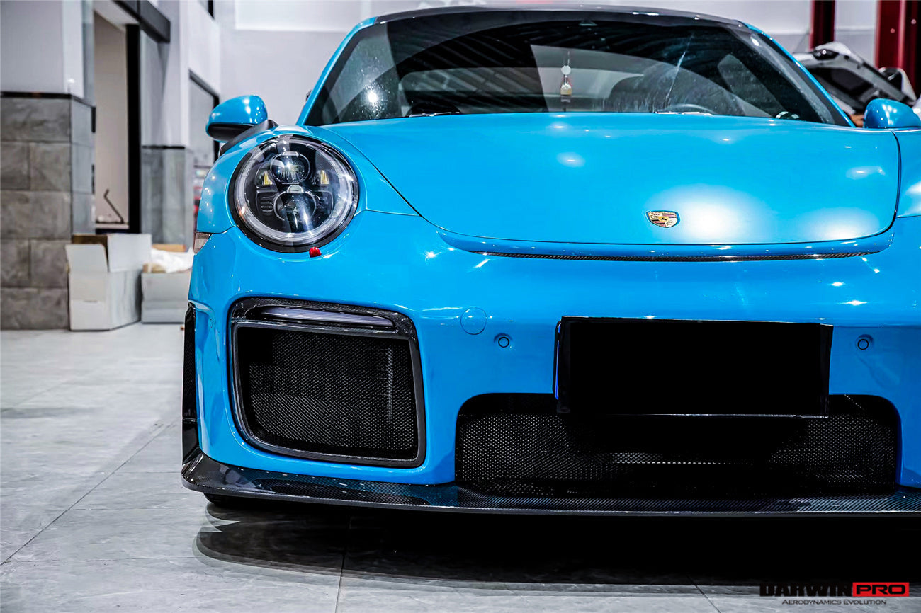 2016-2019 Porsche 911 991.2 Carrera /Targa 4/4S GT2RS Style Partial Carbon Fiber Front Bumper - DarwinPRO Aerodynamics