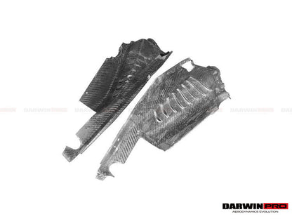 2015-2022 Ferrari 488 GTB/Pista/F8 Dry Carbon Fiber Engine Bay Panels With Heat Protection - DarwinPRO Aerodynamics