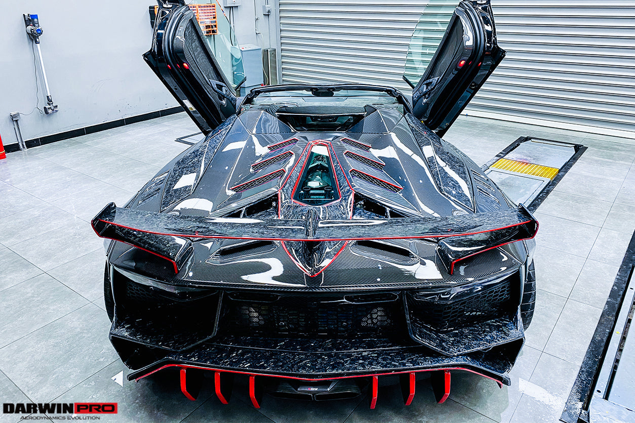 2011-2016 Lamborghini Aventador LP700 Roadster SV-BKSSII Style Engine Hood And Wing - DarwinPRO Aerodynamics