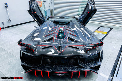 2011-2016 Lamborghini Aventador LP700 Roadster SV-BKSSII Style Engine Hood And Wing - DarwinPRO Aerodynamics