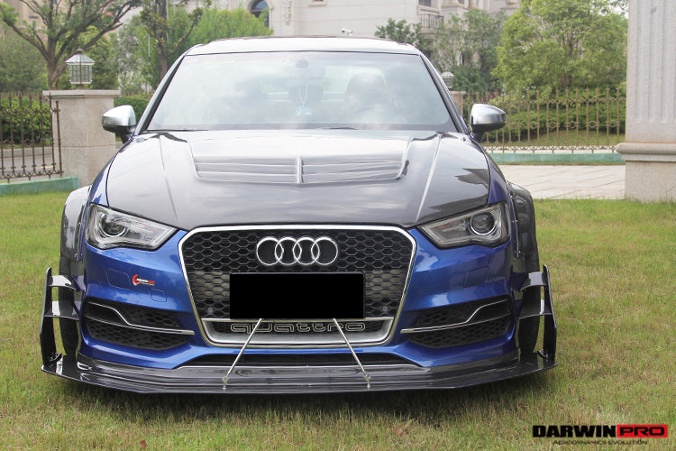 2013-2016 Audi S3/ A3 Sline Sedan BKSS Style Front Lip with Under Board - DarwinPRO Aerodynamics