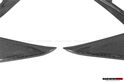 2018-2022 Ferrari 488 Pista Carbon Fiber Front Bumper Vent Canards - DarwinPRO Aerodynamics