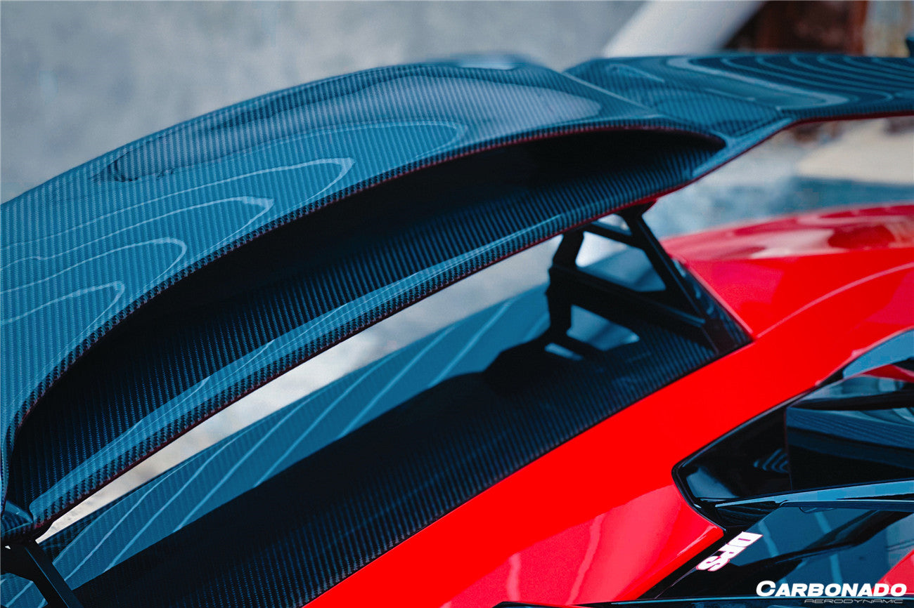 2015-2020 Lamborghini Huracan LP610/LP580 MD Style Carbon Fiber Trunk Spoiler w/ Base - Carbonado