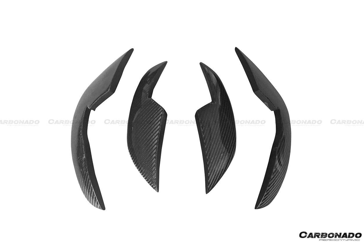 2015-2017 Audi RS7 BS Style Carbon Fiber Front Bumper Canards - Carbonado Aero
