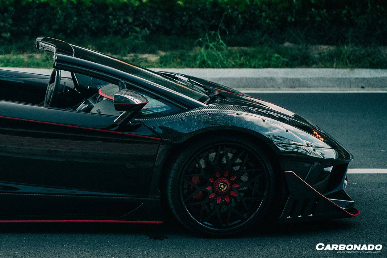 2011-2021 Lamborghini Aventador LP700 Coupe & Roadster OEM Style Dry Carbon Fiber Mirror Cover Replacement - Carbonado