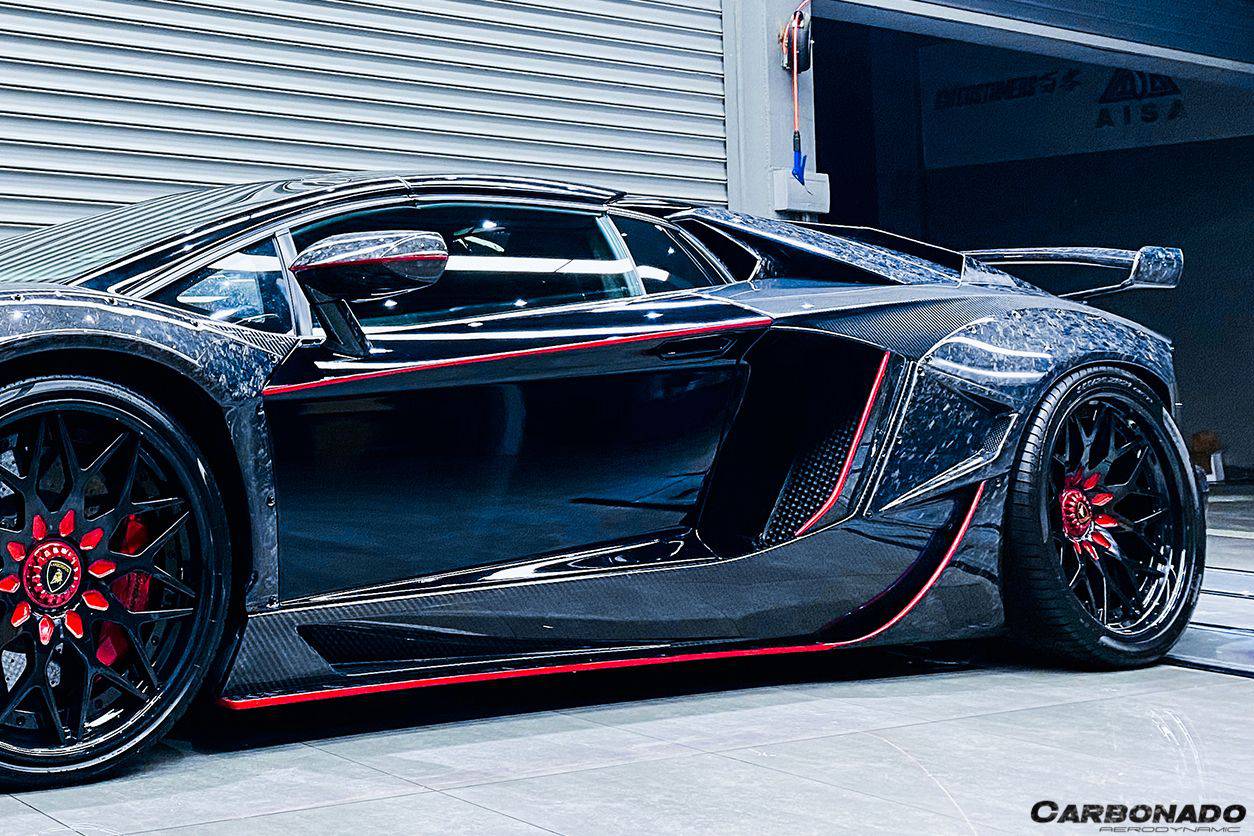 2011-2021 Lamborghini Aventador LP700 Coupe/Roadster OEM Style Dry Carbon Fiber Mirror Cover Replacement - Carbonado Aero