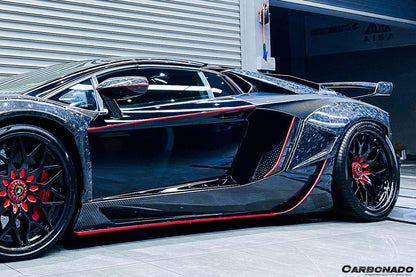 2011-2021 Lamborghini Aventador LP700 Coupe/Roadster OEM Style Dry Carbon Fiber Mirror Cover Replacement - Carbonado Aero